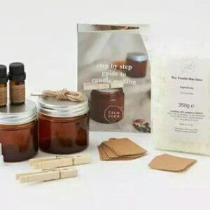 Calm Club Wax & Wick Luckies of London Sandalwood Patchouli Kit Calming NEW NIB